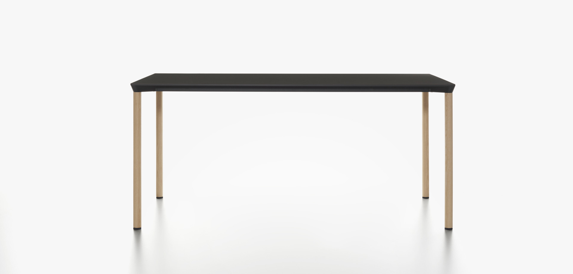 Plank - MONZA table rectangular, black HPL table top, natural ash legs