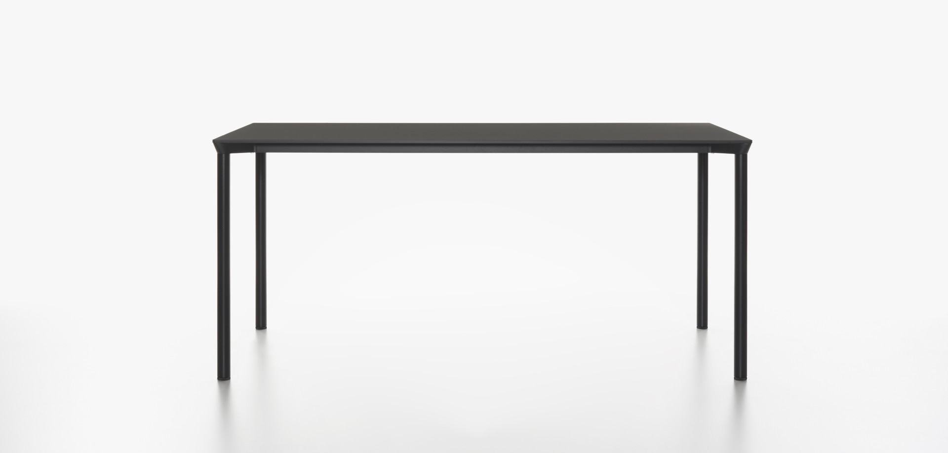 Plank - MONZA table rectangular, black HPL table top, black aluminum legs