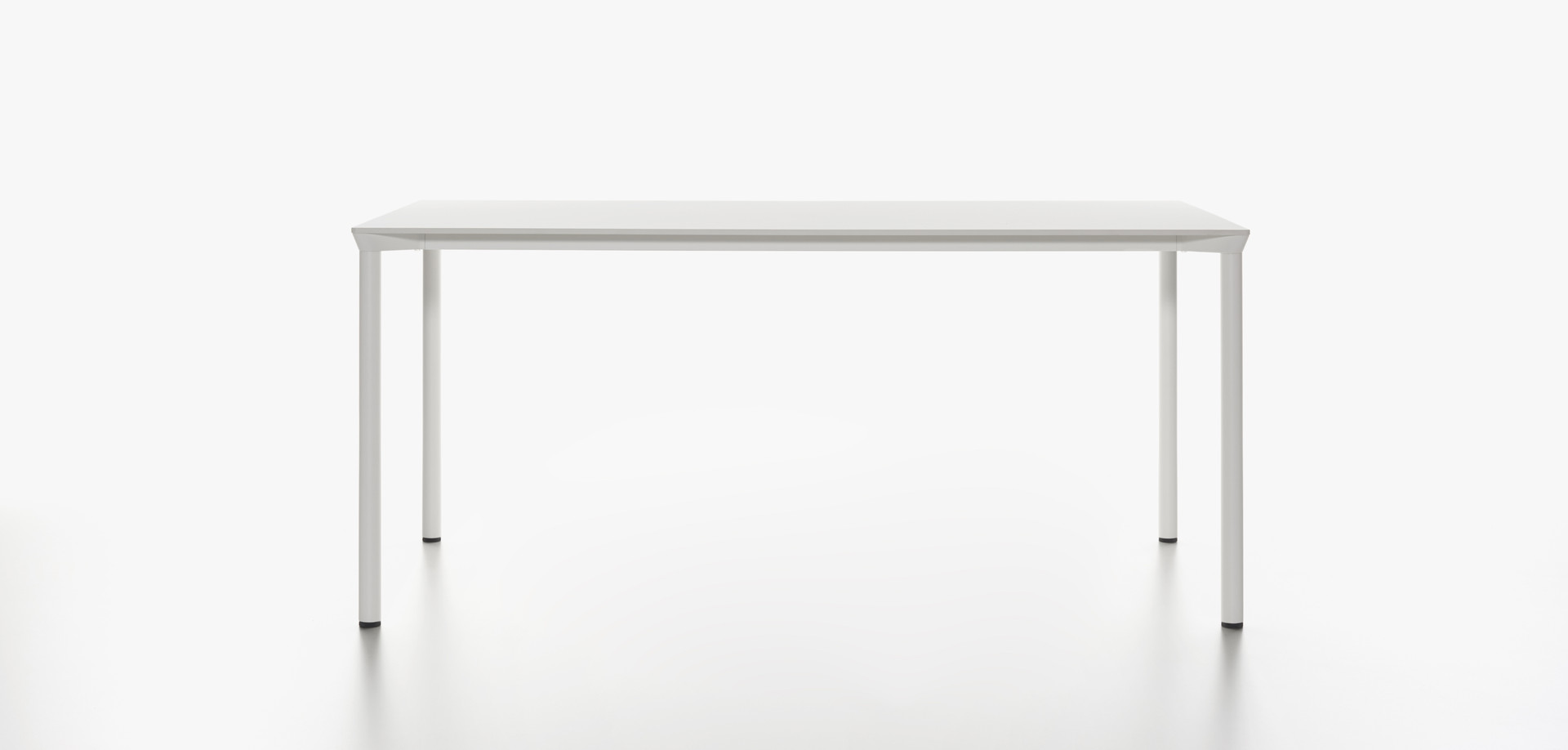 Plank - MONZA table rectangular, white HPL table top, white aluminum legs