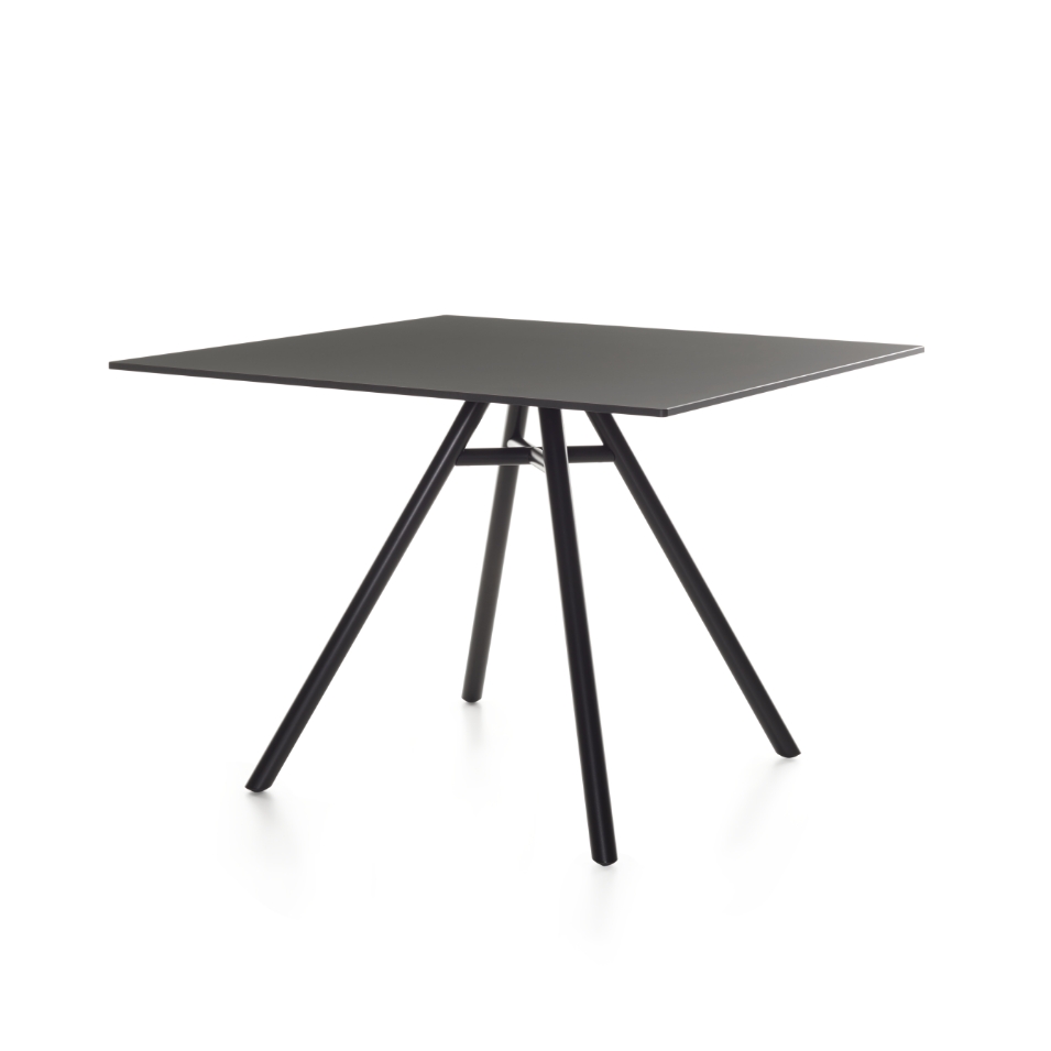 table top: square<br />height: 28 <sup>3</sup>⁄<sub>4</sub> in